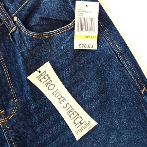 NWT Kensie The Aubrey High Rise Relaxed Straight Jeans 27 Mid Wash - Picture 8 of 8